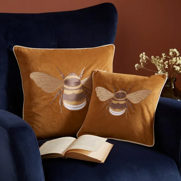 Embroidered Bee Square Cushion 5