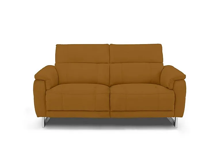 Moet 2 Seater Fabric Power Recliner Sofa with Telescopic Headrests - Opulence Saffron
