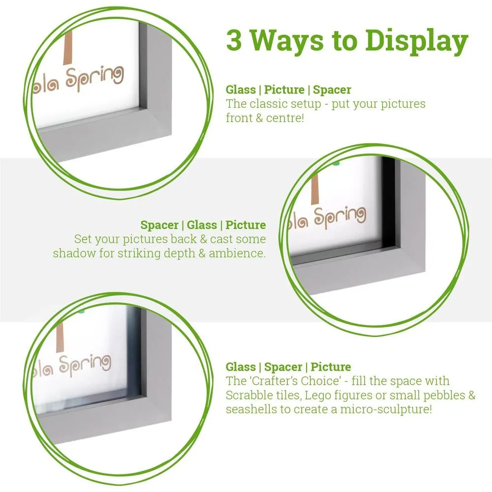 Nicola Spring 3D Box Photo Frame - 4 x 4" - Pack of 1 in Light Brown 3