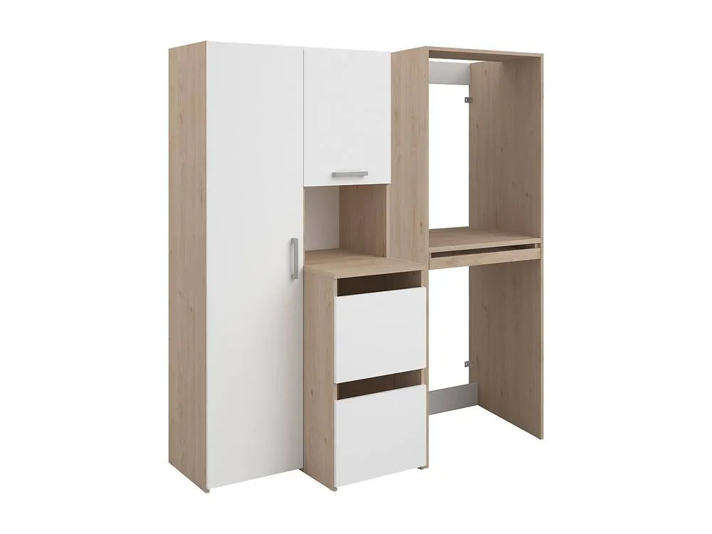 Vente-unique Washing Machine & Tumble Dryer Cabinet With Cupboards & Storage in Light Oak 5