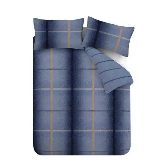 Catherine Lansfield Melrose Tweed 100% Brushed Cotton Duvet Cover & Pillowcase Set 5