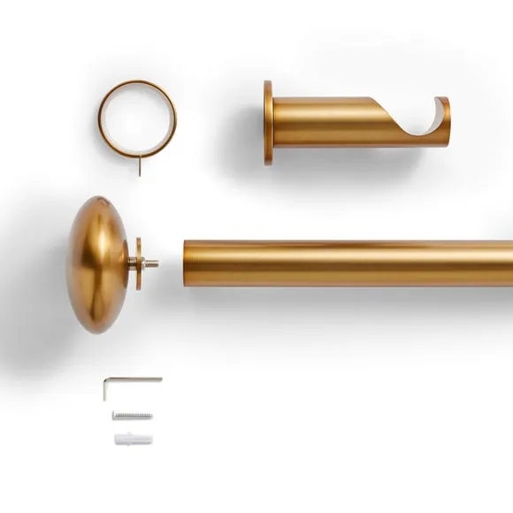 Pebble Fixed Metal Curtain Pole with Rings 2