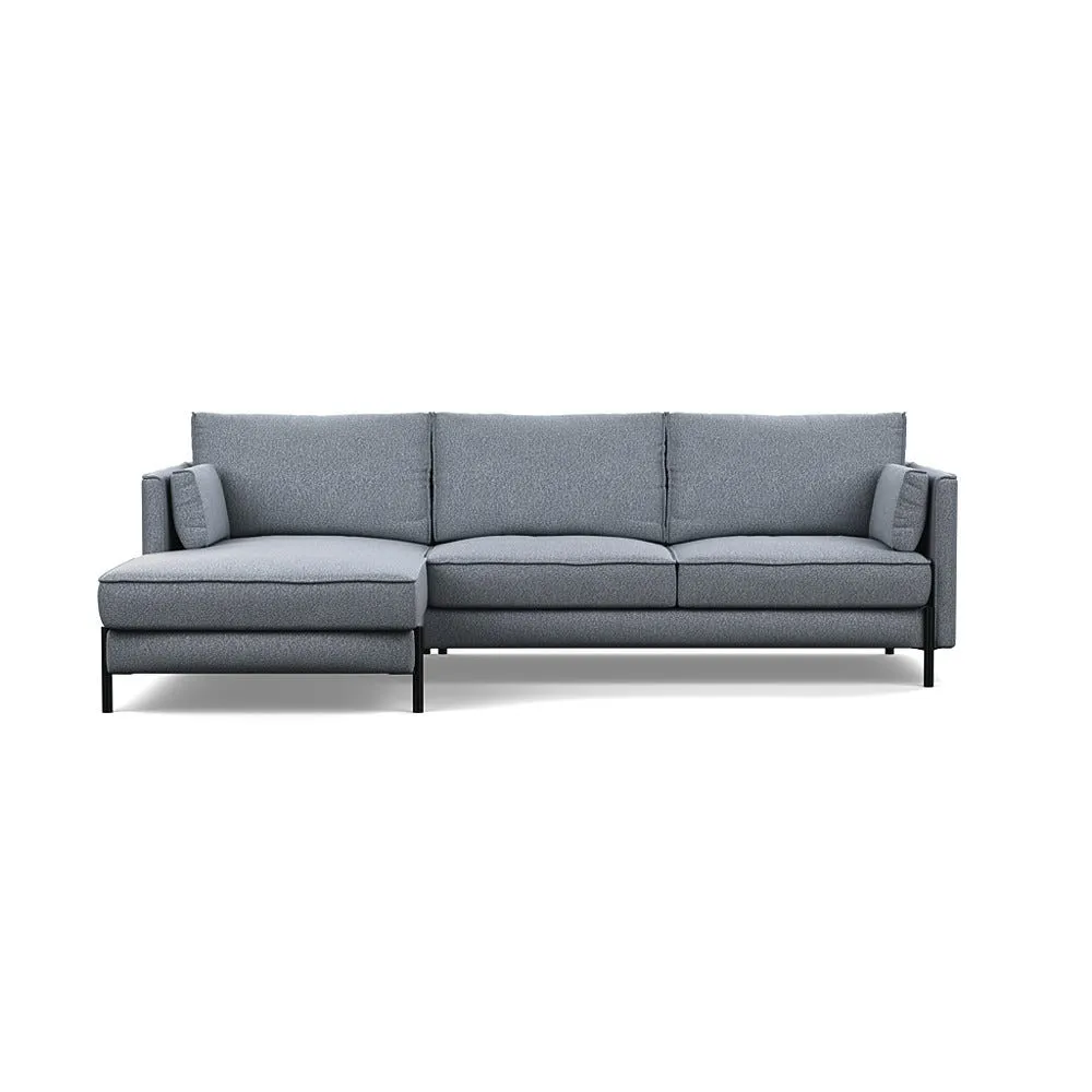 Heal's Tortona Left Hand Facing 4 Seater Corner Chaise Boucle Steel Black Feet