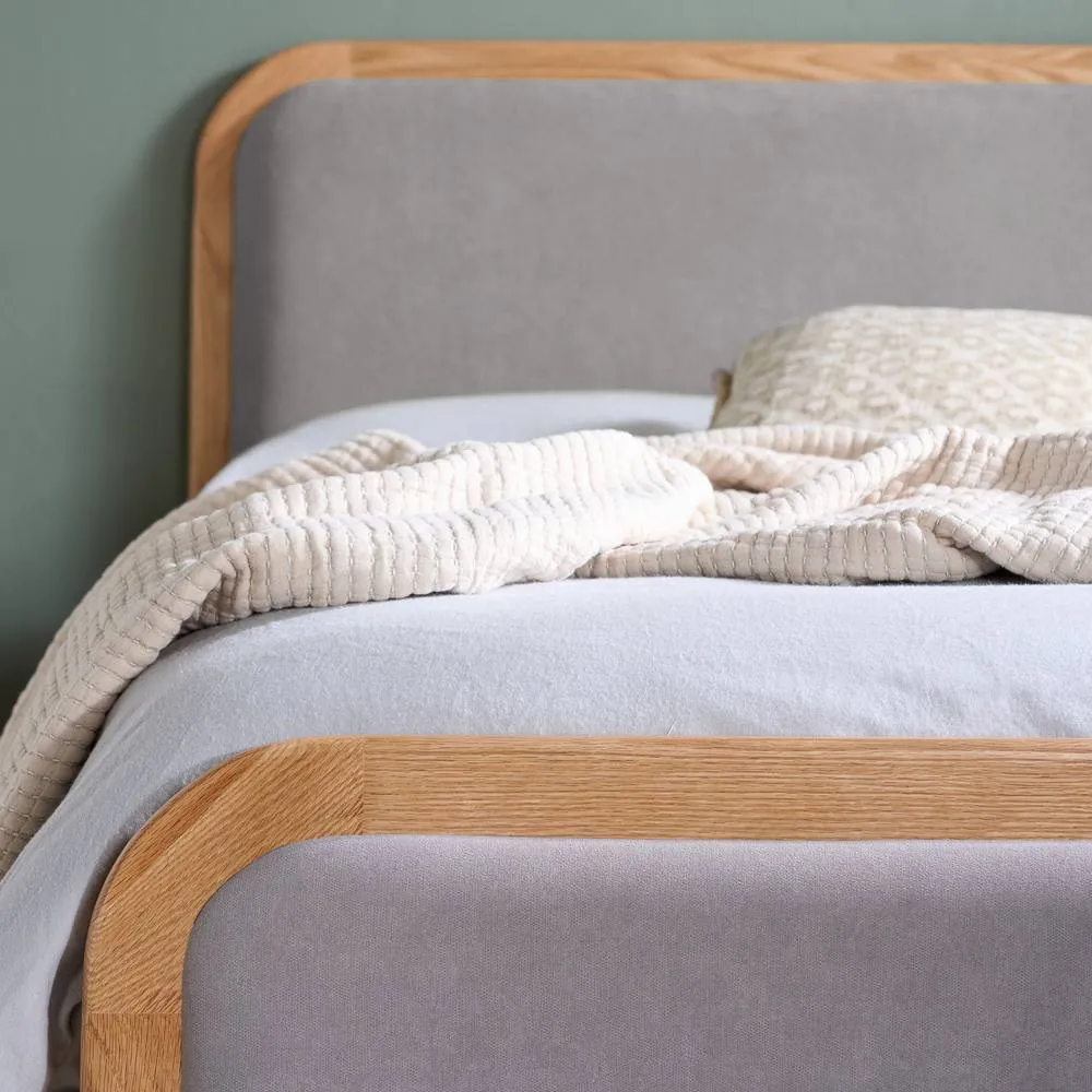 Birlea Amaya Bed Frame Oak Grey Fabric Double or King 5