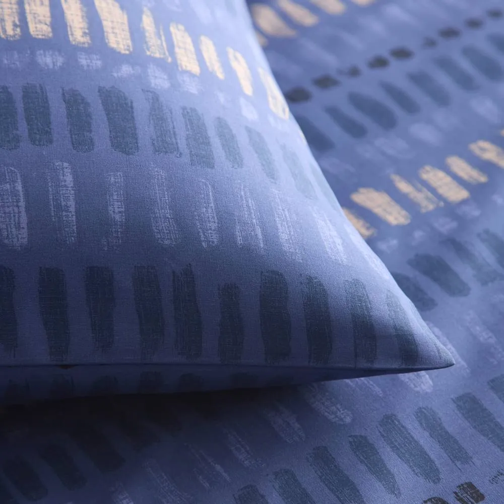 Portfolio Home Kai Geometric Striped Duvet Cover Set With Pillow Case Bedding in Blue 3