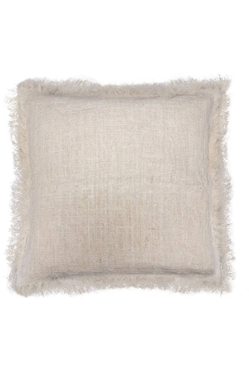 KDMD Linen Cushion Cover 45x45cm with Fringe - Soft, Durable, Stylish Decor in Cream