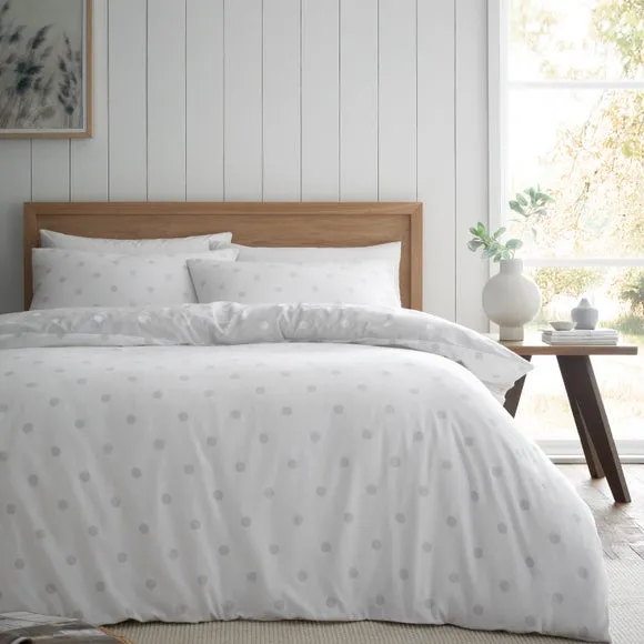 Catherine Lansfield Polka Dot 100% Brushed Cotton Duvet Cover & Pillowcase Set 3