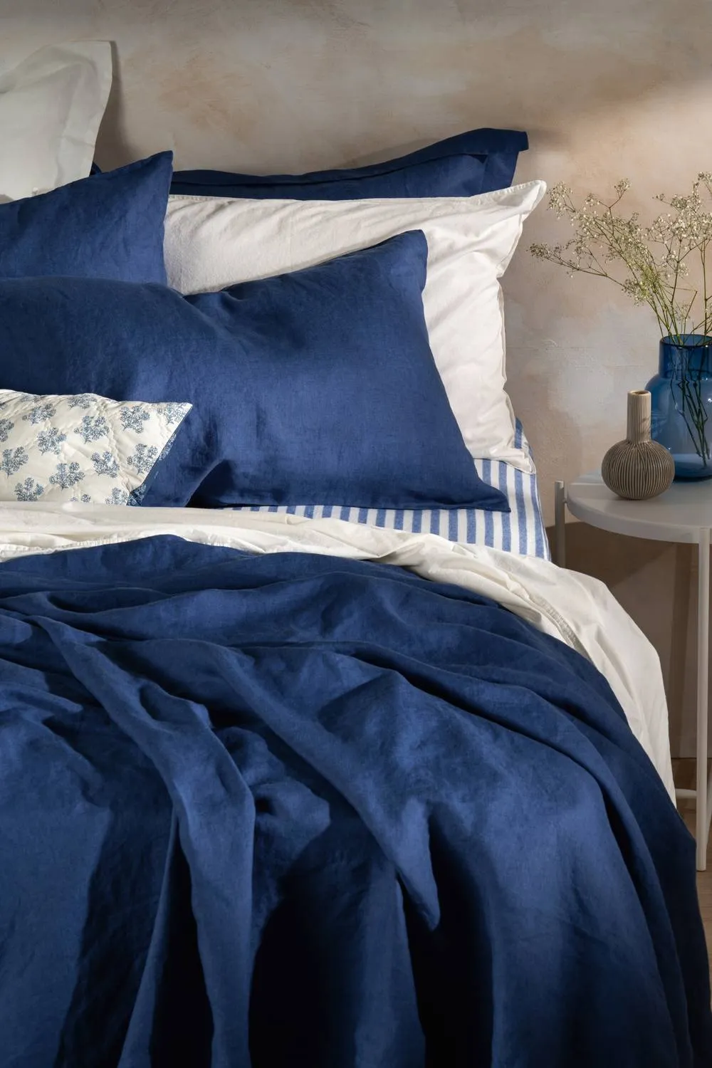 Soak&Sleep Mediterranean Blue French Linen Duvet Cover 3