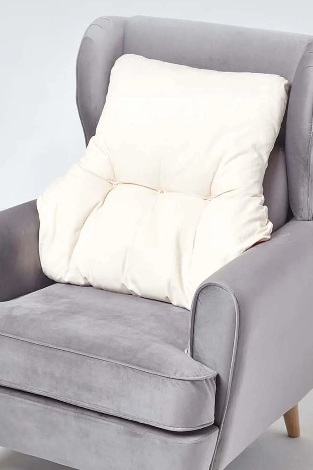 Homescapes Cotton Back Support Cushion in Cream 1