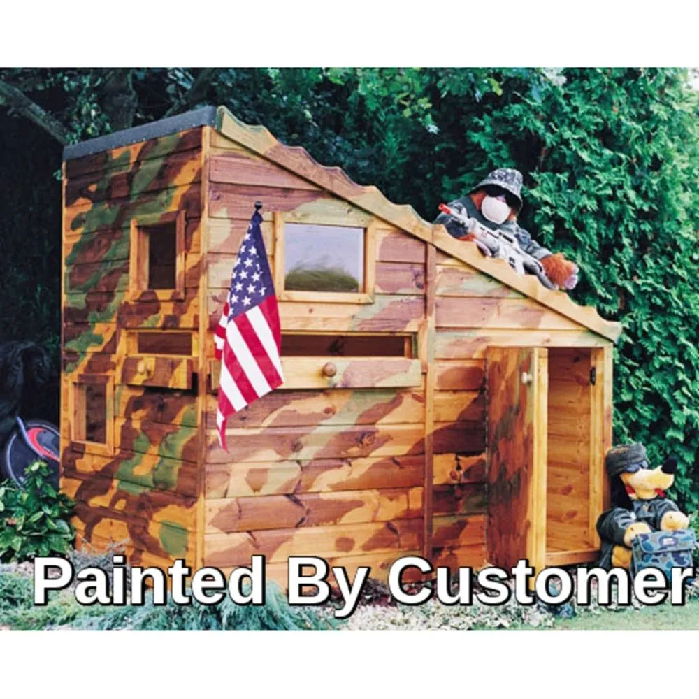 Shires Command Post Playhouse Kid's Wendy House in Brown 3