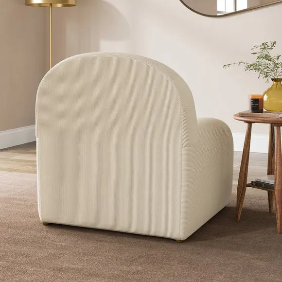 Monty Ribbed Chenille Accent Chair And Footstool 3