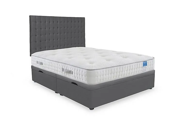 Ergo Deluxe Side Lift Ottoman Divan Set - Super King - Plush Dark Grey
