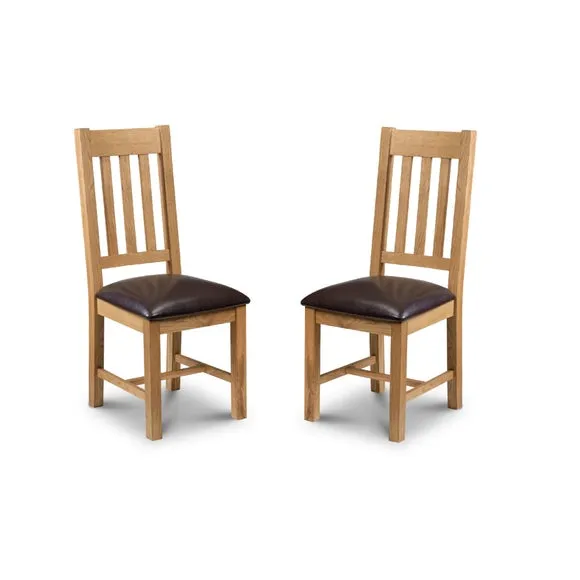 Astoria Set of 2 Dining Chairs, Faux Leather 2