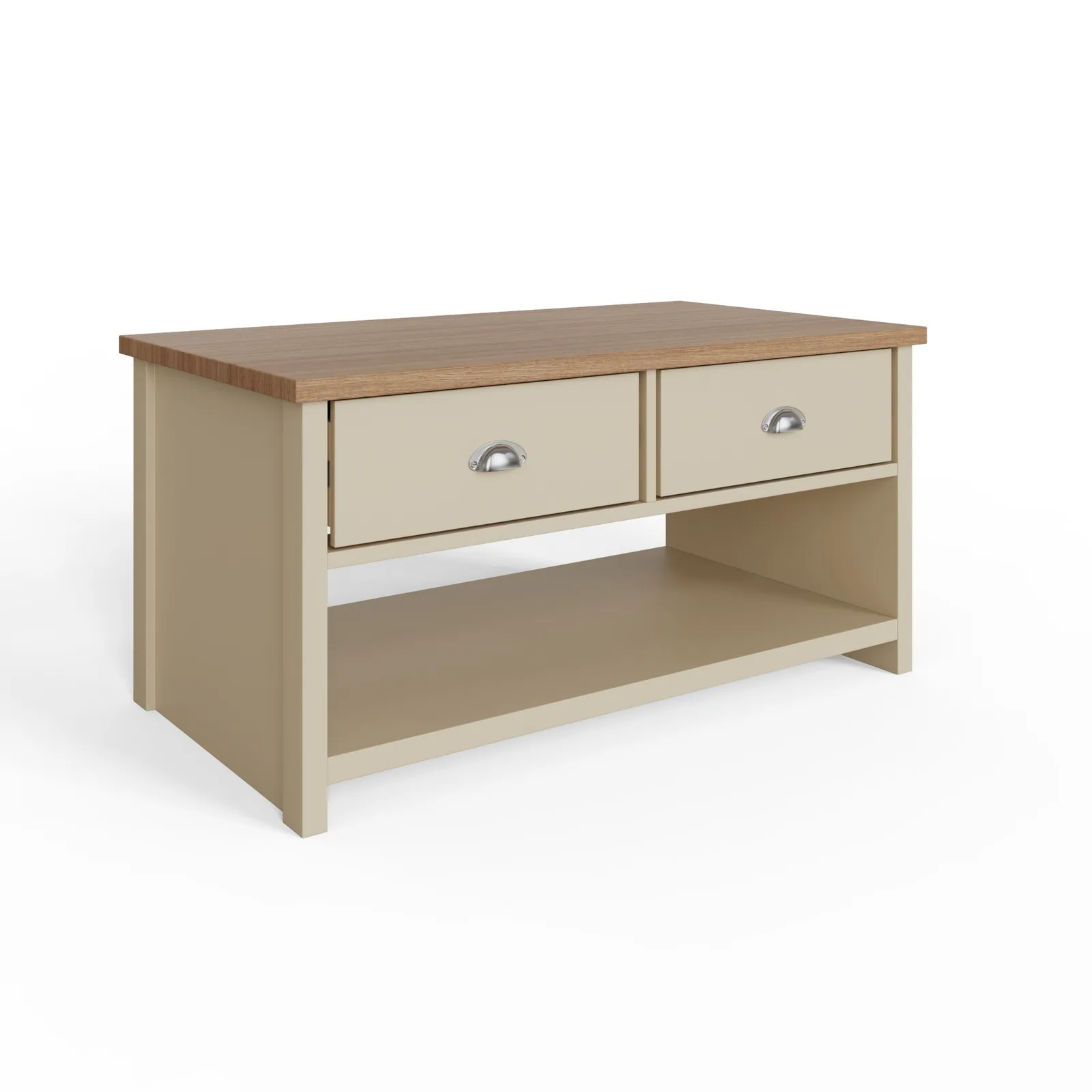 GFW Lancaster 2 Drawer Coffee Table in Cream 4
