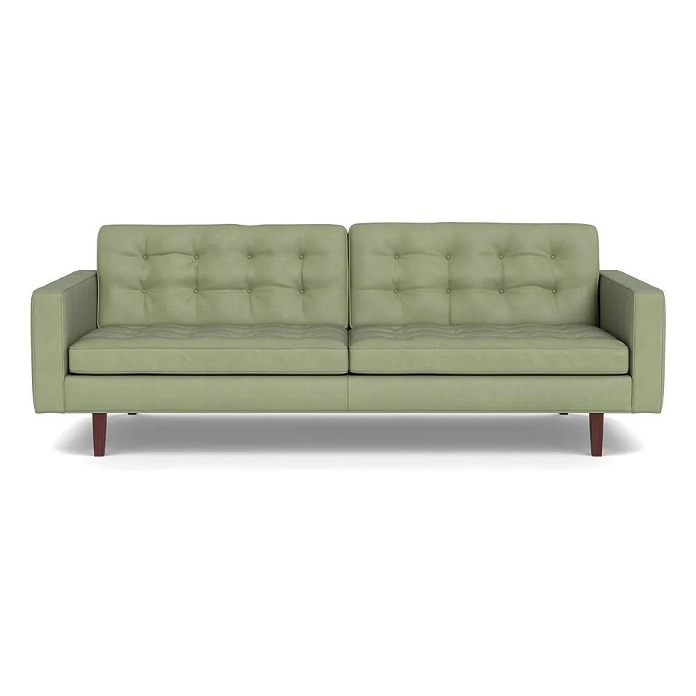 Heal's Hepburn 4 Seater Sofa Siena Cotton Pistachio Walnut Feet