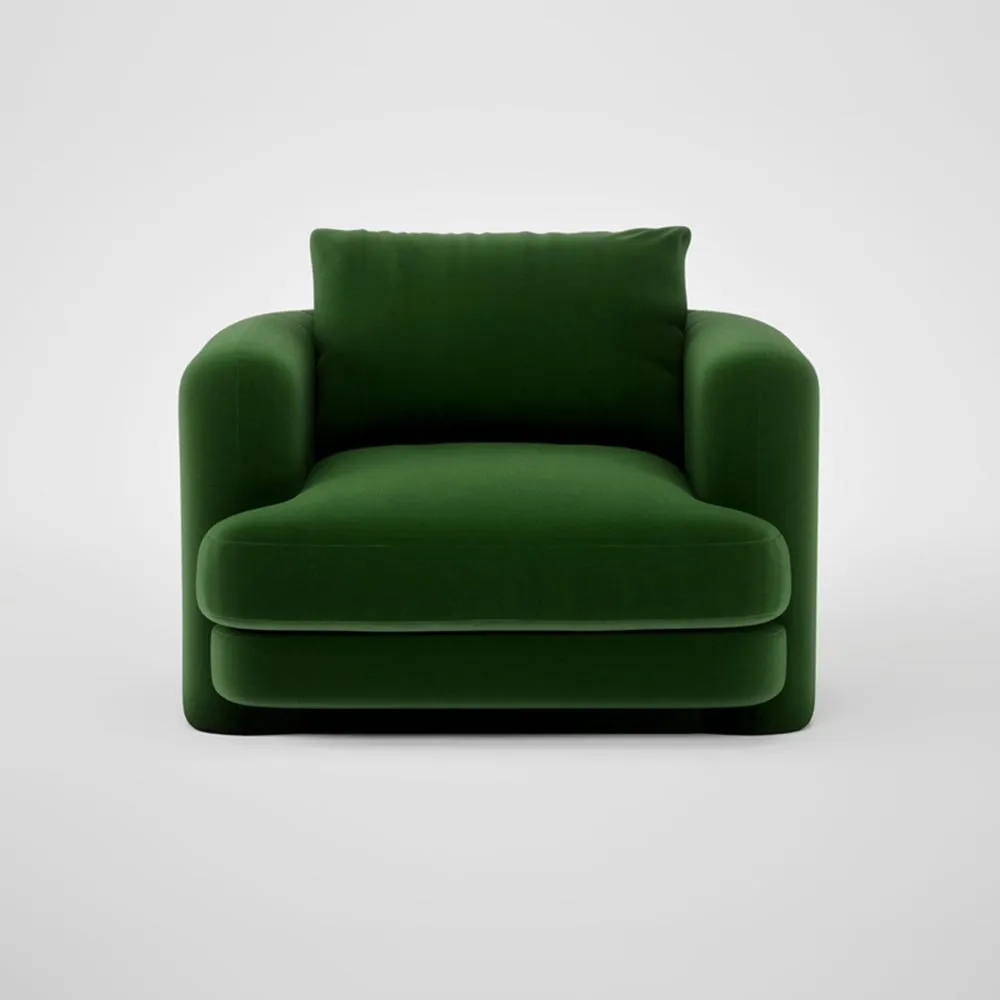 Heal's Rafi Swivel Armchair Smart Velvet Forest 1