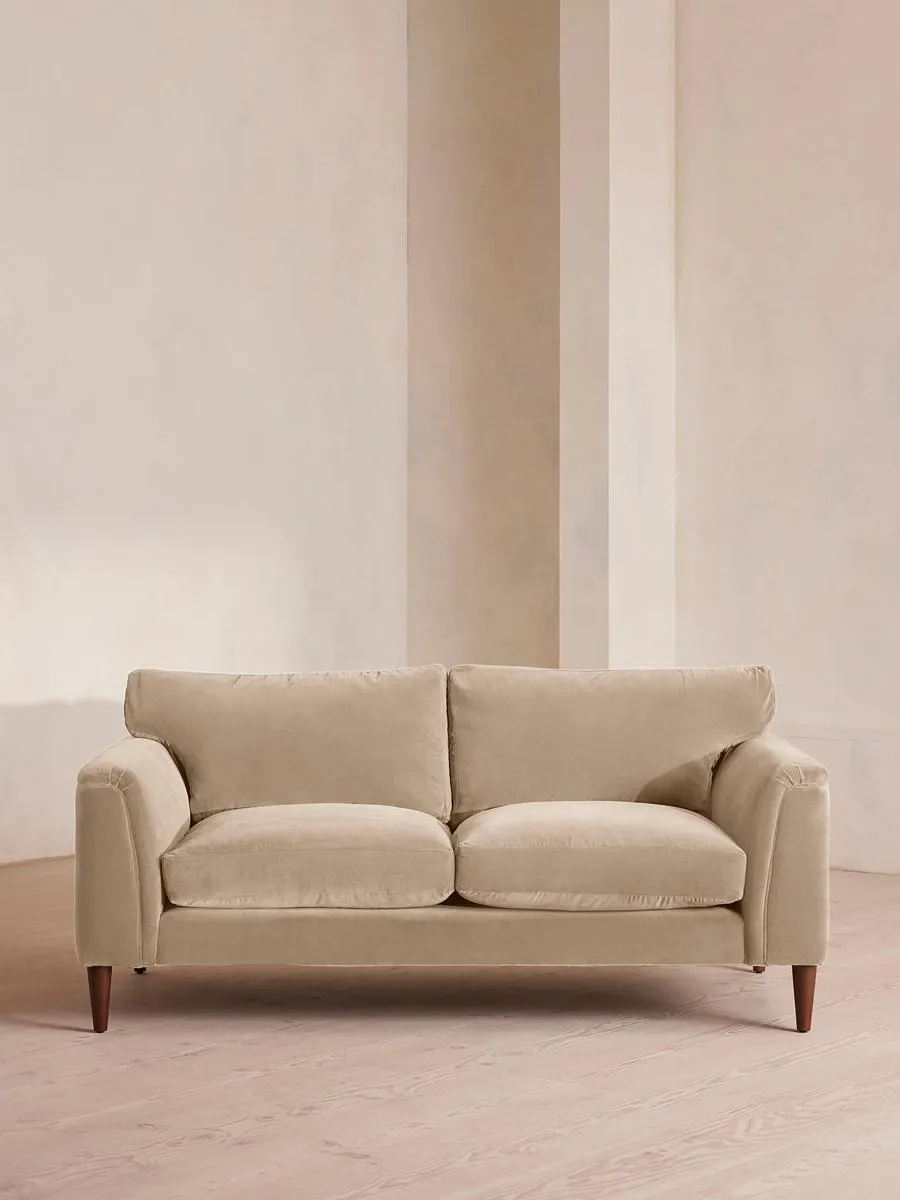 Reya Two Seater Sofa, Velvet, Oyster