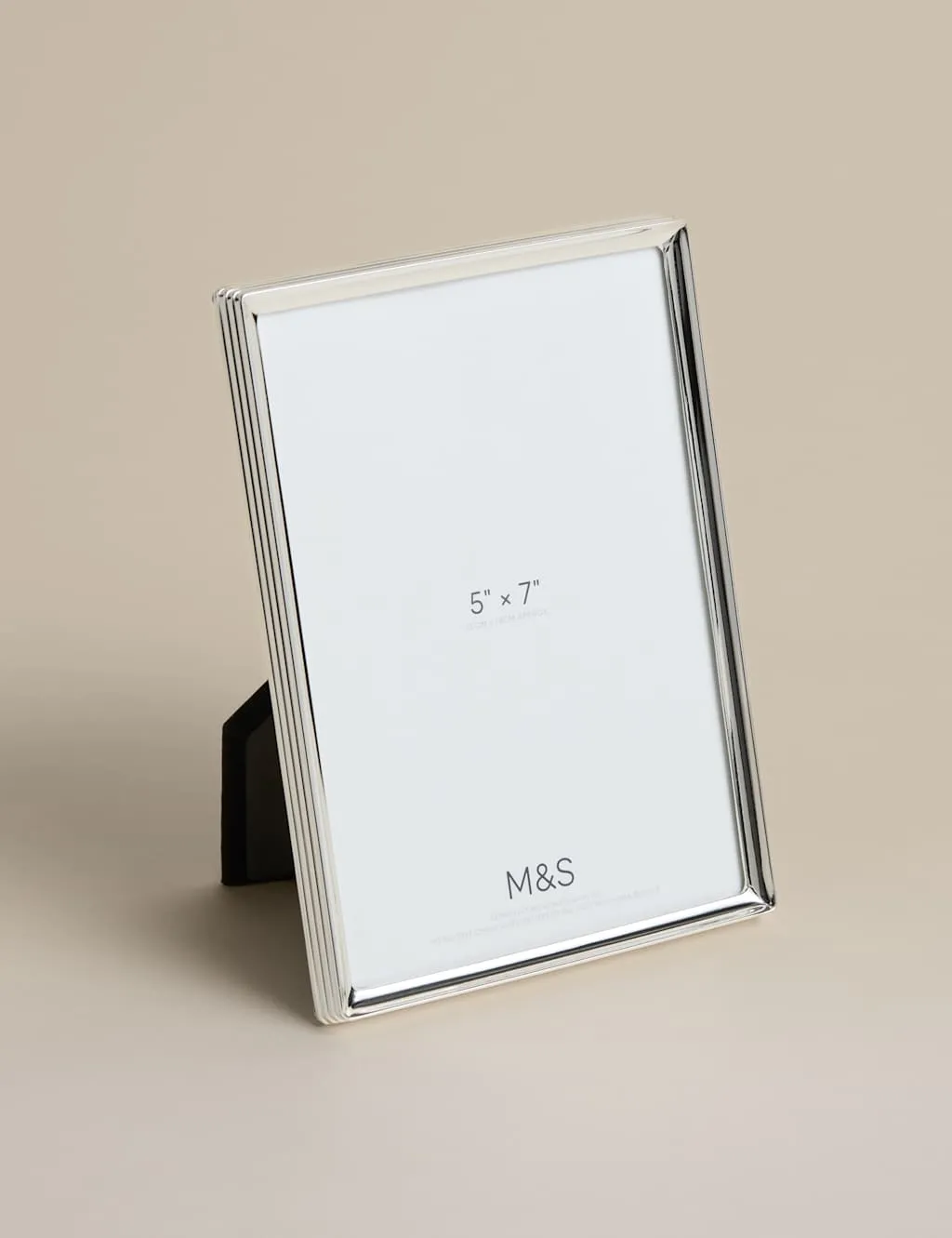 M&S Ribbed Silver Plated Photo Frame 5x7 inch Silver