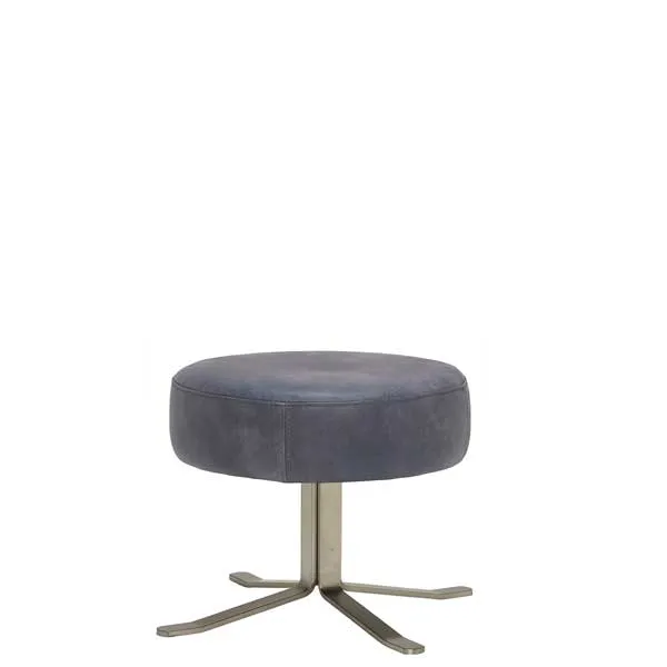 Fama Lenny Leather Swivel Footstool