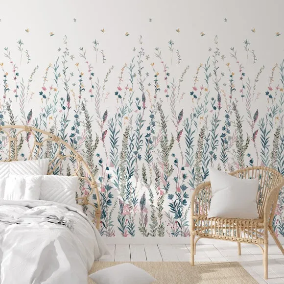 Whimsical Botanical Wall Mural 3