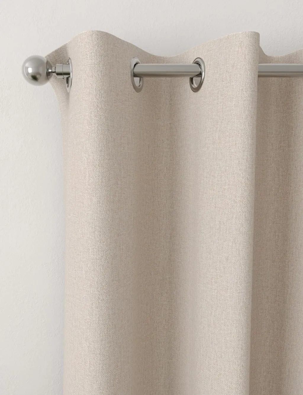 M&S Brushed Eyelet Blackout Thermal Curtains Champagne