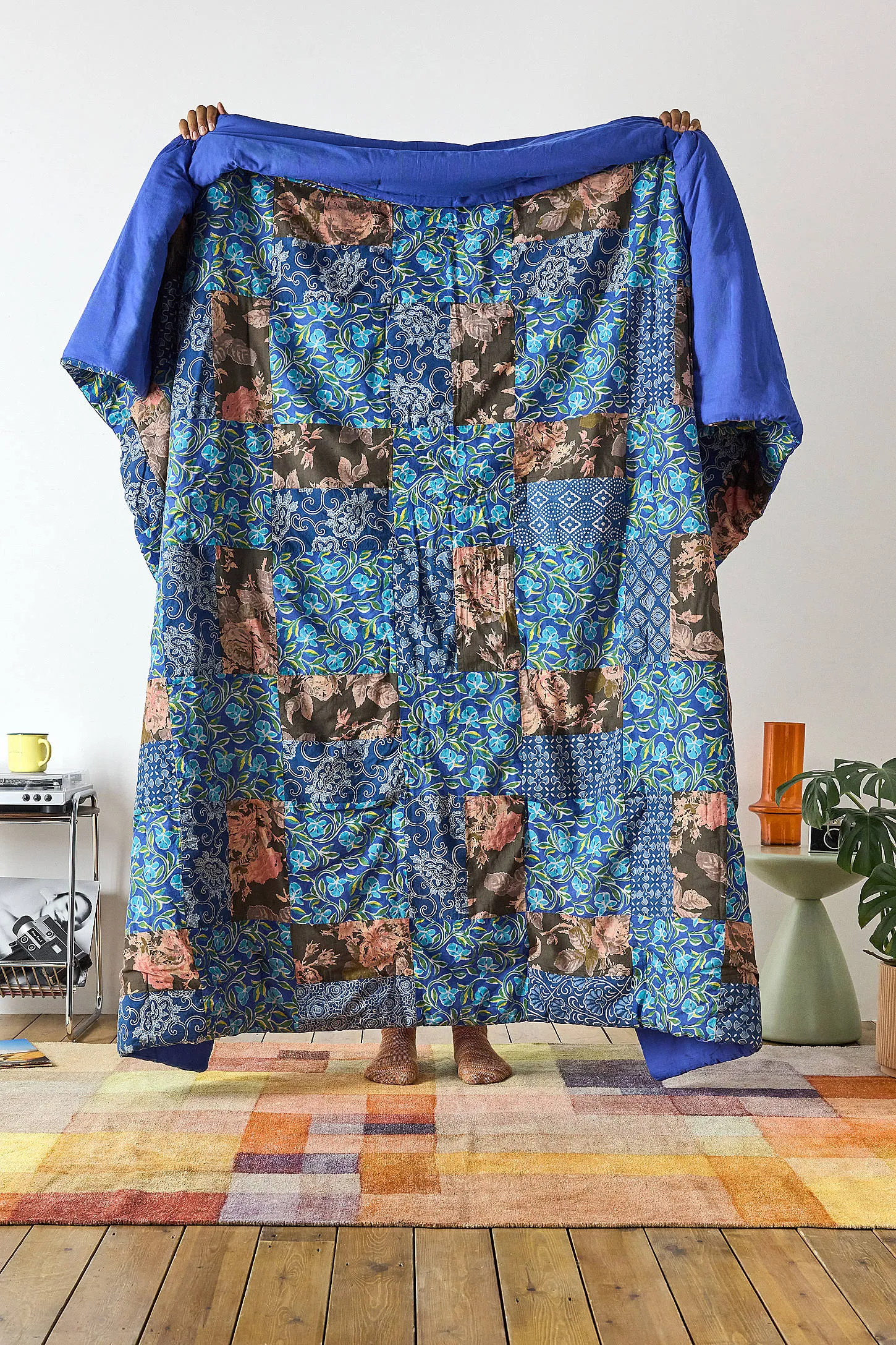 One-Of-A-Kind Quilted Patchwork Quilted Throw ALL