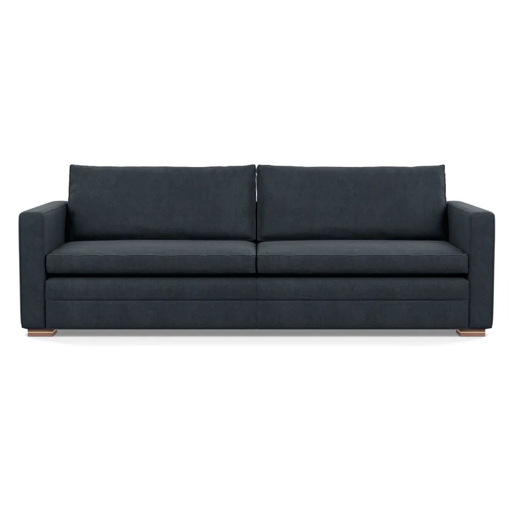 Heal's Palermo 5 Seater Sofa St Moritz Wool Grey 160 Brass and Walnut Feet 1