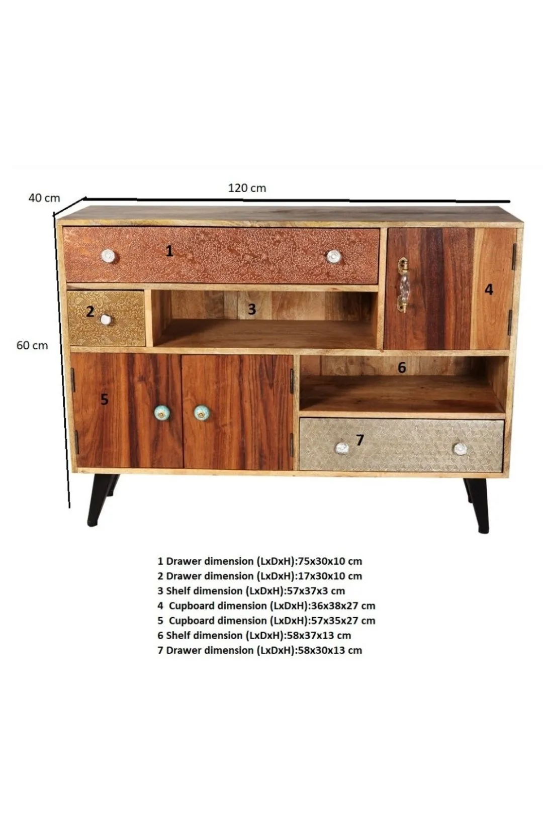 IH Design Celis Limited Edition Solid Wooden Sideboard in Brown 3