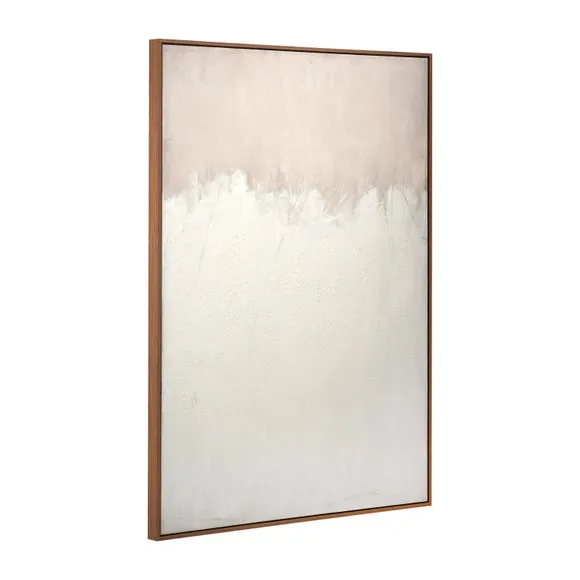 Large Natural and White Abstract Framed Canvas 2