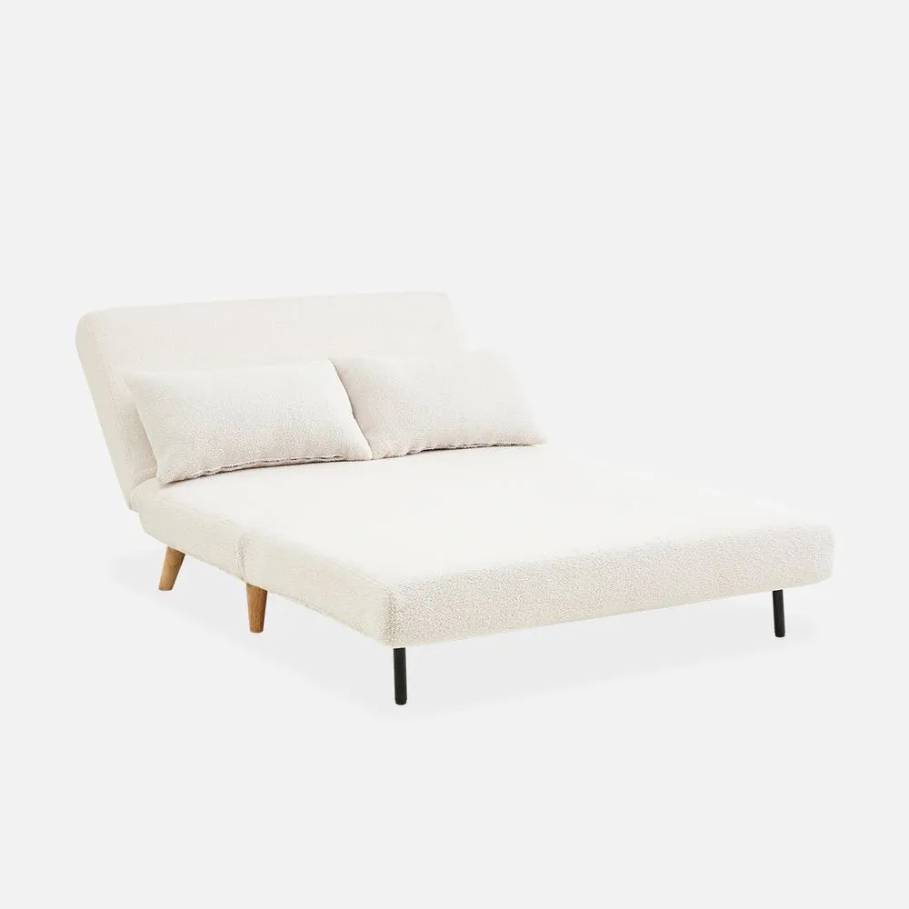 sweeek 2-seater Scandi-style Folding Sofa Bed in Cream 4