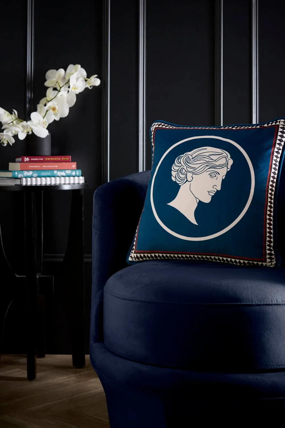 Laurence Llewelyn-Bowen 'Goddess' Velvet Filled Cushion in Teal