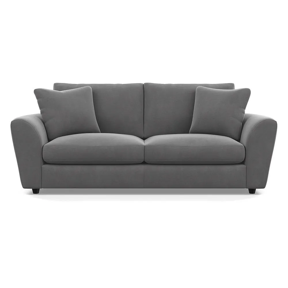 Heal's Snooze 4 Seater Sofa Smart Velvet Mercury Black Feet