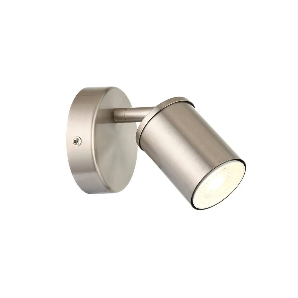 First Choice Lighting Larbert - Brushed Nickel Adjustable Spotlight for Wall or Ceiling in Silver 2
