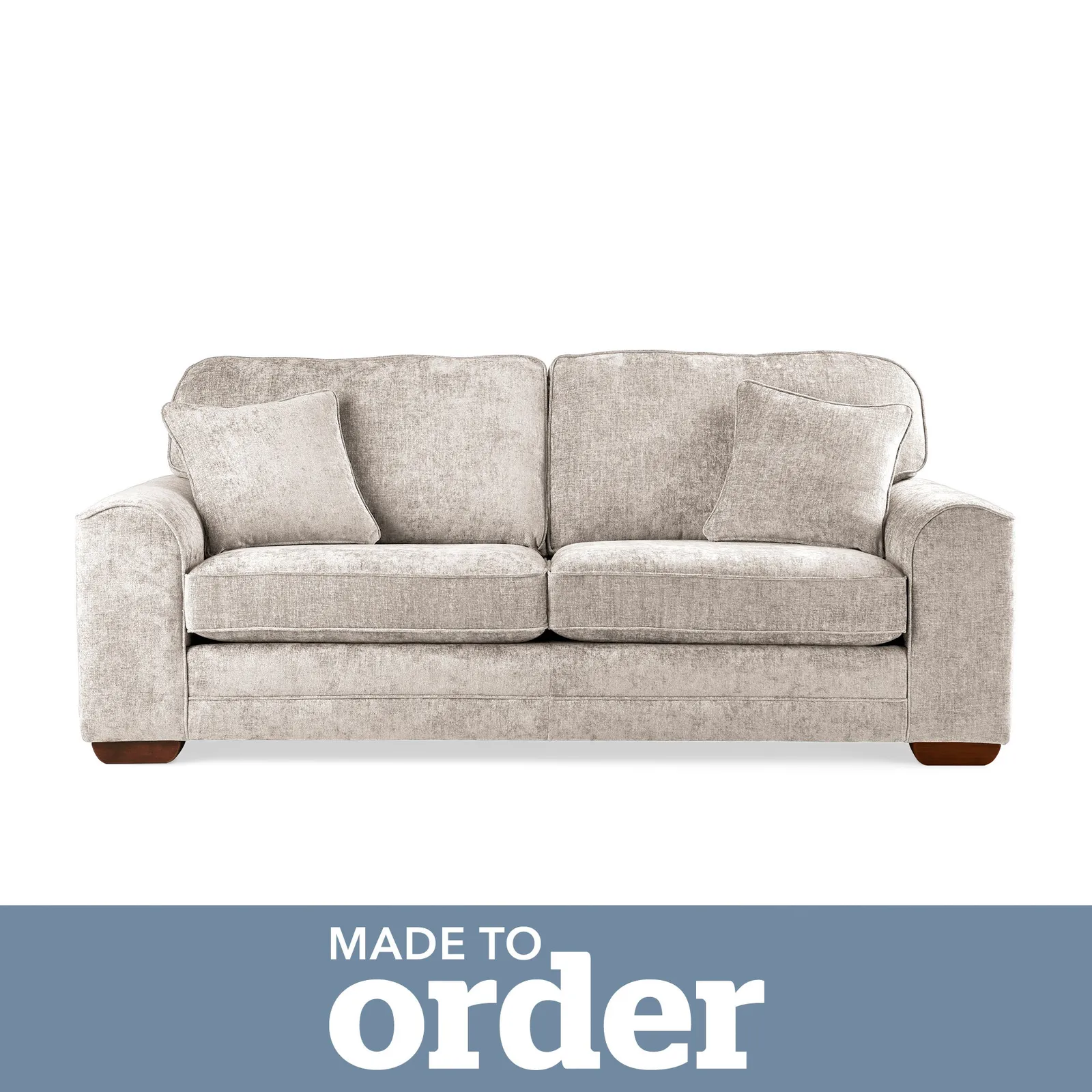 Morello 3 Seater Sofa Luxury Chenille Premium Chenille Sand