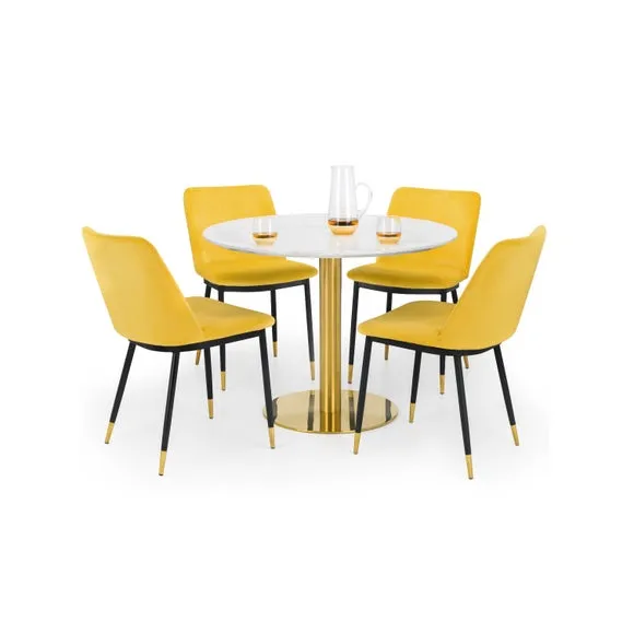 Palermo 4 Seater Round Dining Table with 4 Delaunay Chairs 2