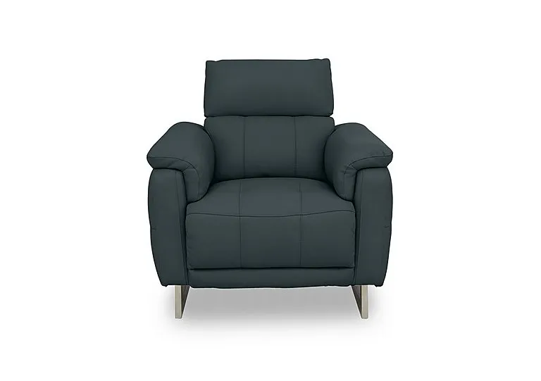 Moet Leather Power Recliner Chair with Telescopic Headrest - Peacock