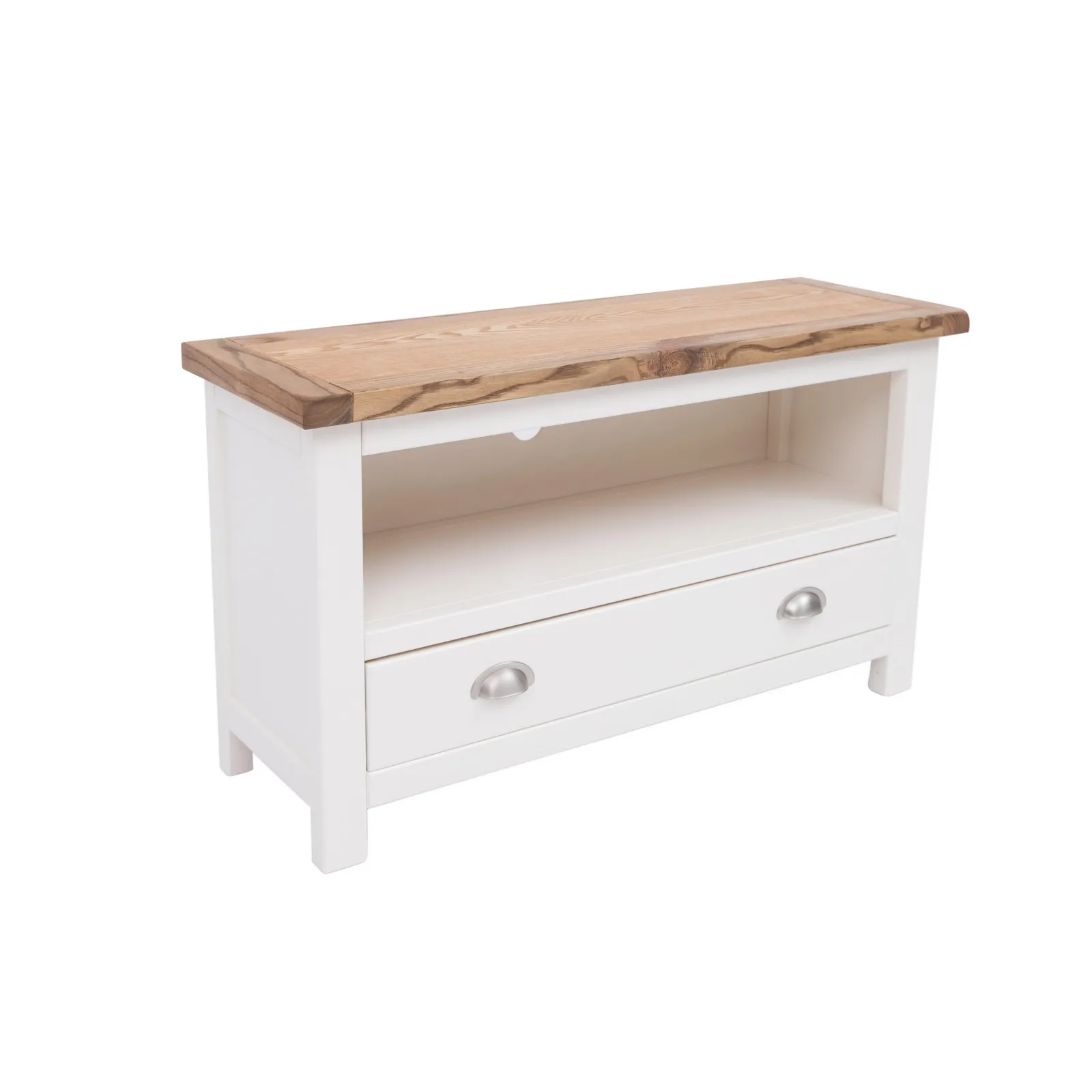 Cabinet Bits Lovere Off-White 1 Drawer TV Cabinet Chrome Cup Handle 3