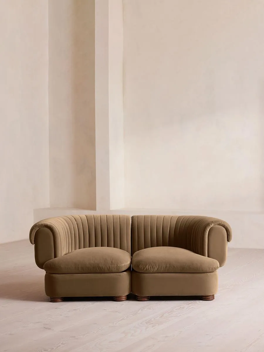 Rava Modular Sofa, Three Seater, Velvet, Truffle