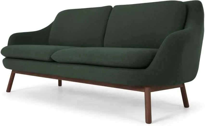 Oslo 3 Seater Sofa, Woodland Green with Dark Stained Legs