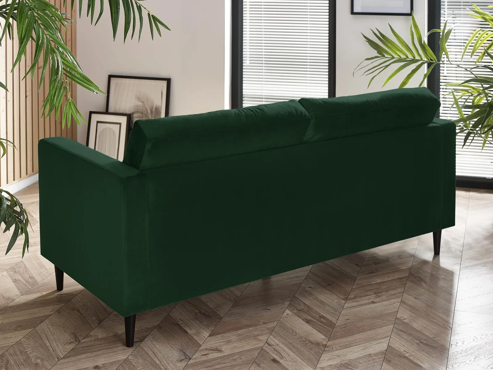 FurnitureboxUK Jade 3-Seater Soft Touch Velvet Sofa With Solid Wood Frame in Emerald 3