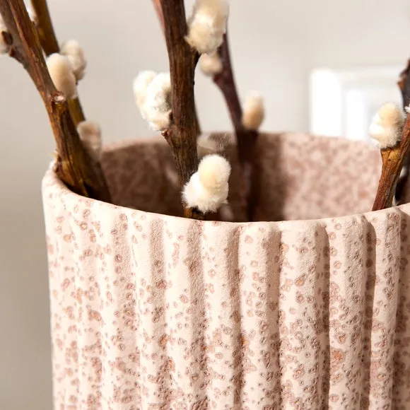 Ribbed Stone Vase 2