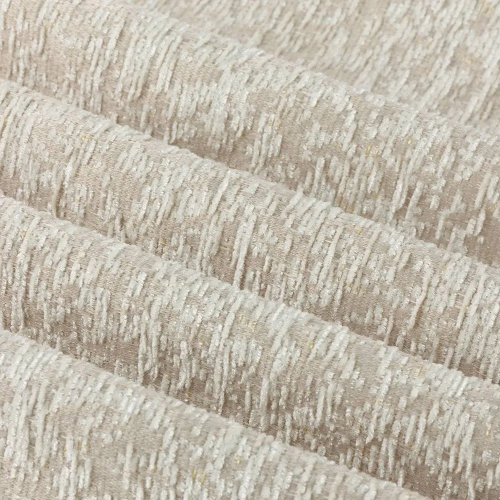Paoletti Galaxy Velvet Chenille Eyelet Curtain Pair in Ivory 6
