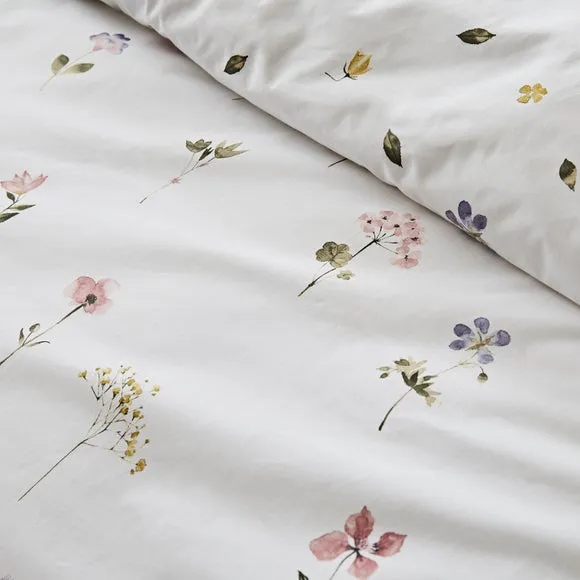 Pressed Floral 100% Cotton Duvet Cover & Pillowcase Set 3