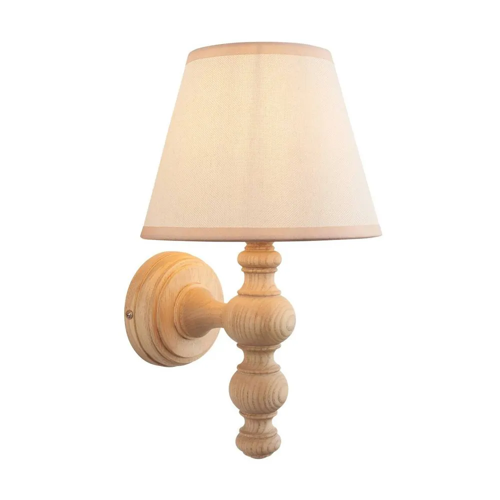 Netlighting Bibury Ash Wall Light Fabric Ivy Shade 20cm B22 in White