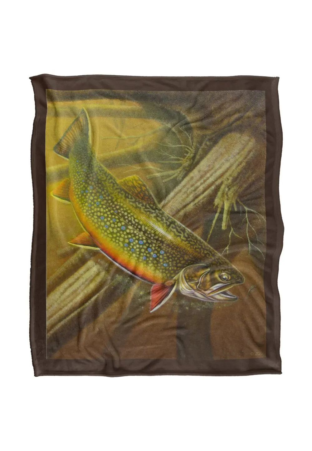 JQ Licensing Brook Trout Fishing Silky Touch Super Soft Throw Blanket 152 X 127 cm in White