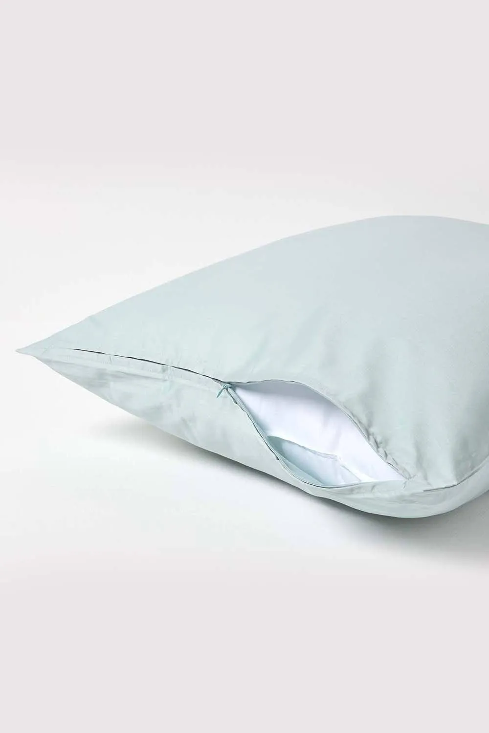 Homescapes Sateen Cotton Continental Pillowcase 400 TC, 60 x 60 cm in Duck Egg Blue 3
