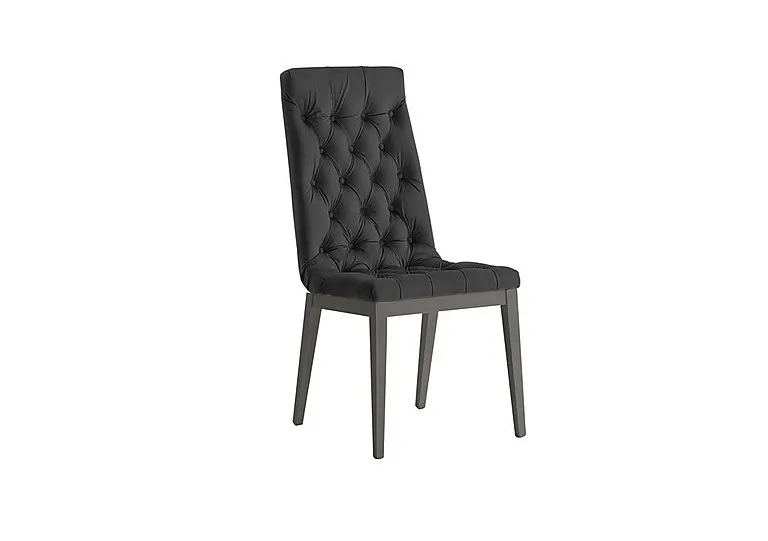 Palazzo Capitonne Buttoned Dining Chair in Silver Birch - Scarlet Dark Grey