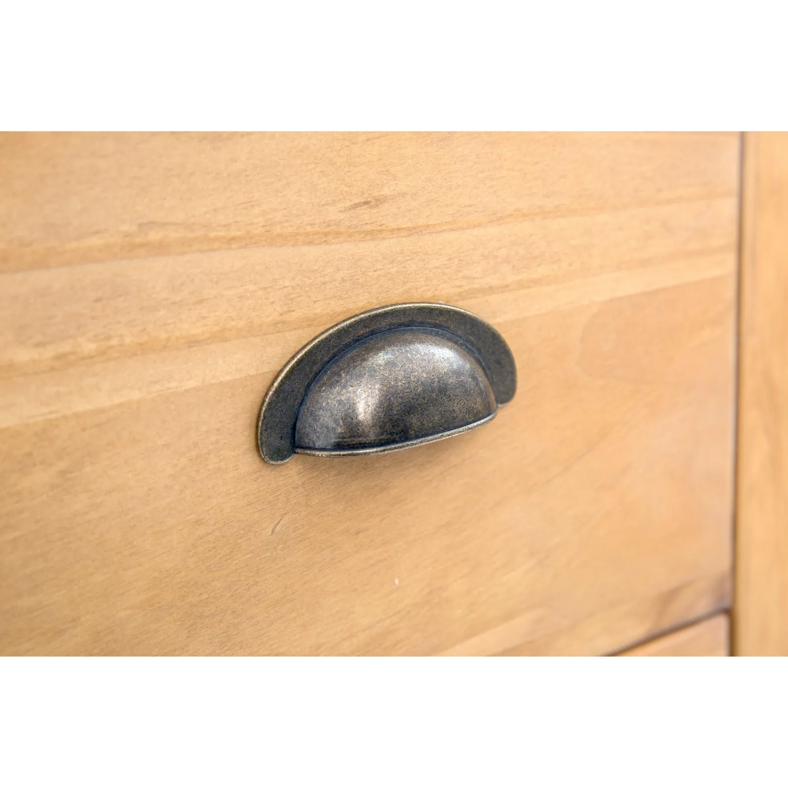 Cabinet Bits Lucca 6 Drawer Chest of Drawers Brass Cup Handle in Light Brown 6