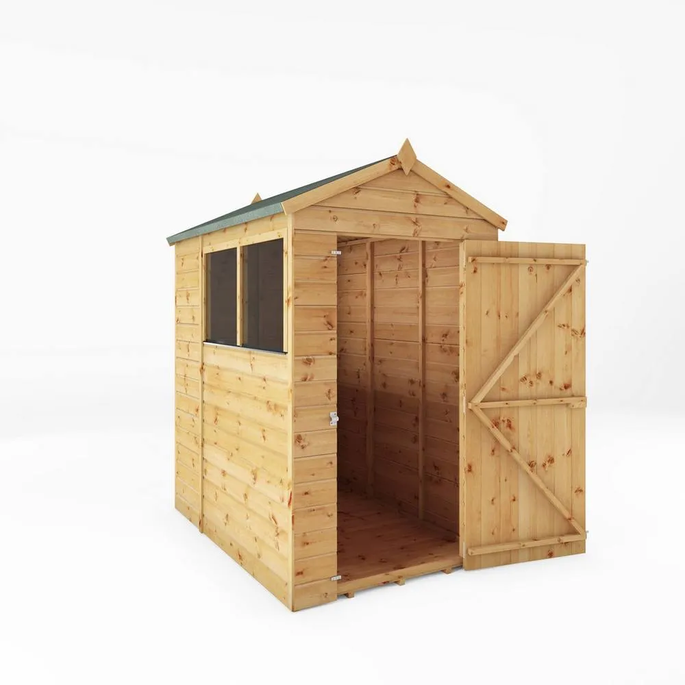 Mercia 6 x 4 Feet Shiplap Apex Shed - L181.4 x W129.1 x H217.1 cm - Brown 3