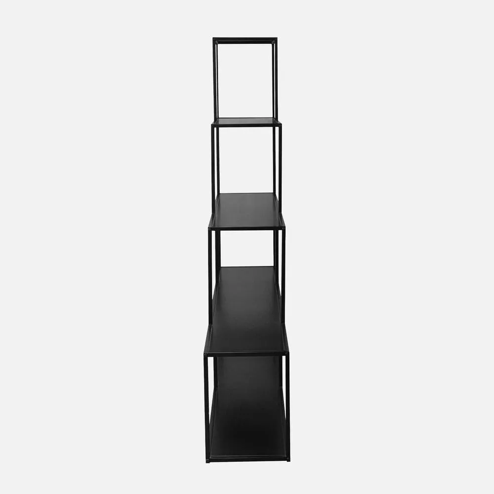 sweeek 4-shelf Industrial Bookshelf In Black Metal 3